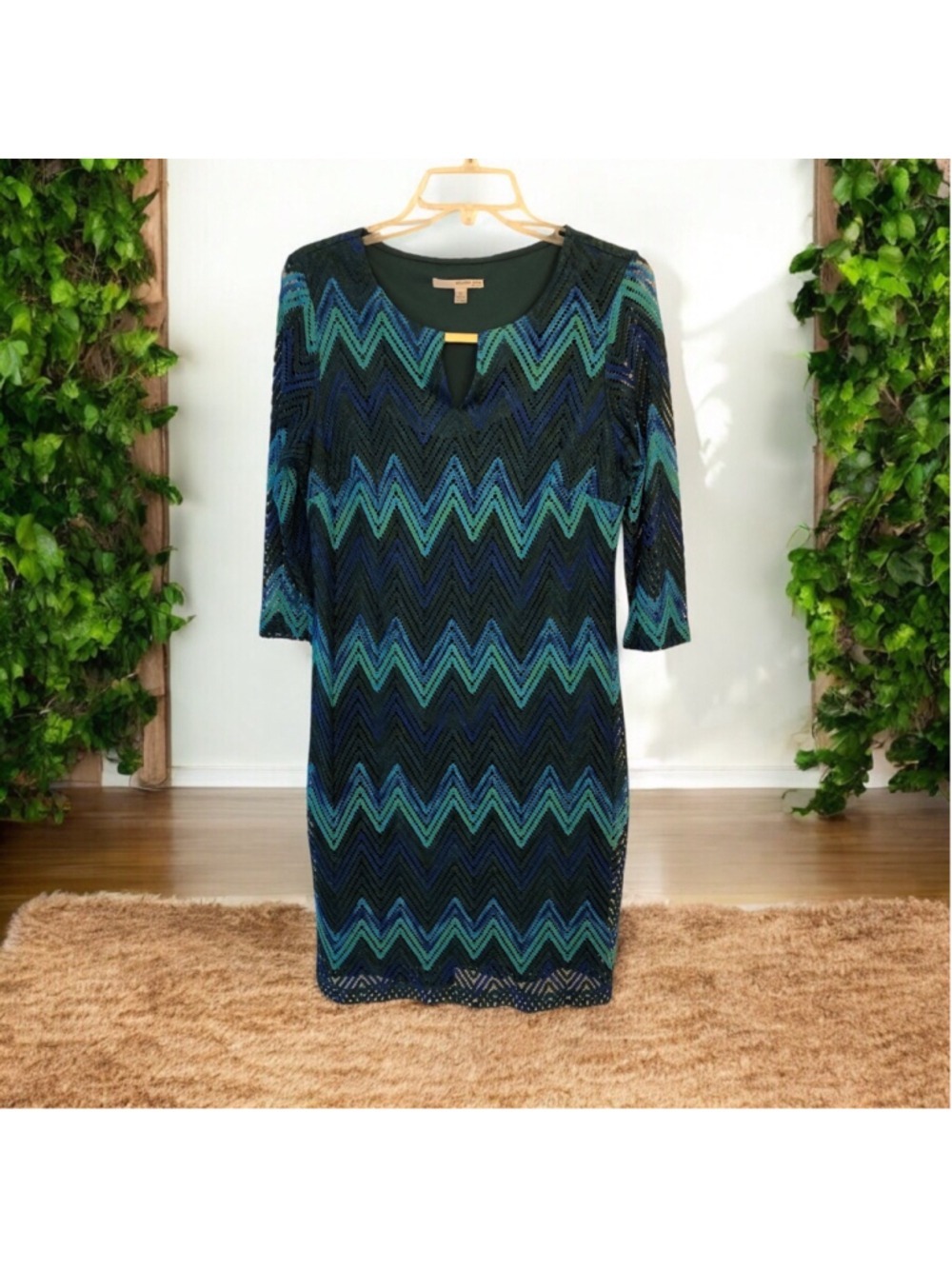 Size 12 Studio One New York By Sandra Darren Knit Crochet Sheath Dress ModRetro
